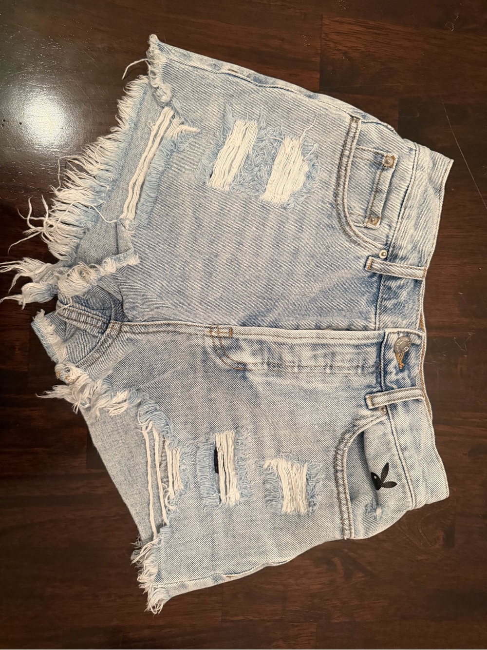 PLAYBOY Light Wash Distressed Vintage Denim Shorts